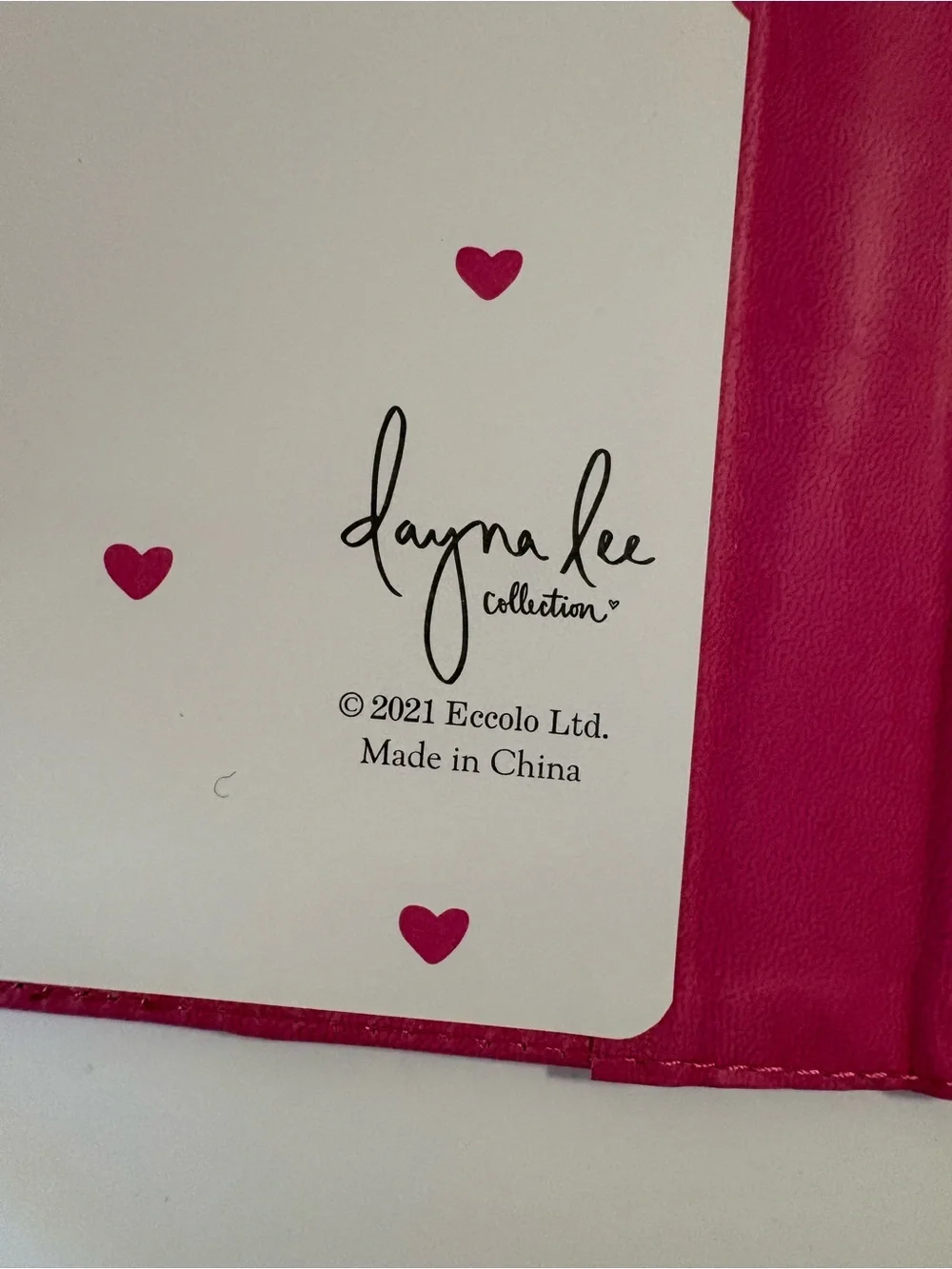 Dayna Lee Pink Heart Accent Notebook with magnetic closure